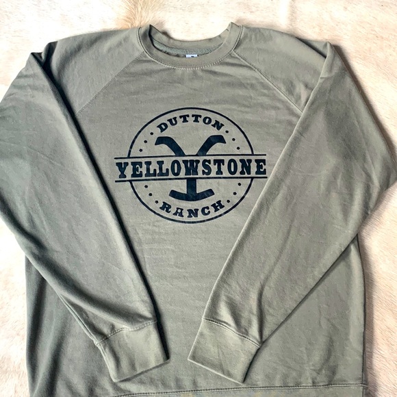 Tops - YELLOWSTONE DUTTON RANCH GREEN & BLACK CREWNECK SWEATSHIRT